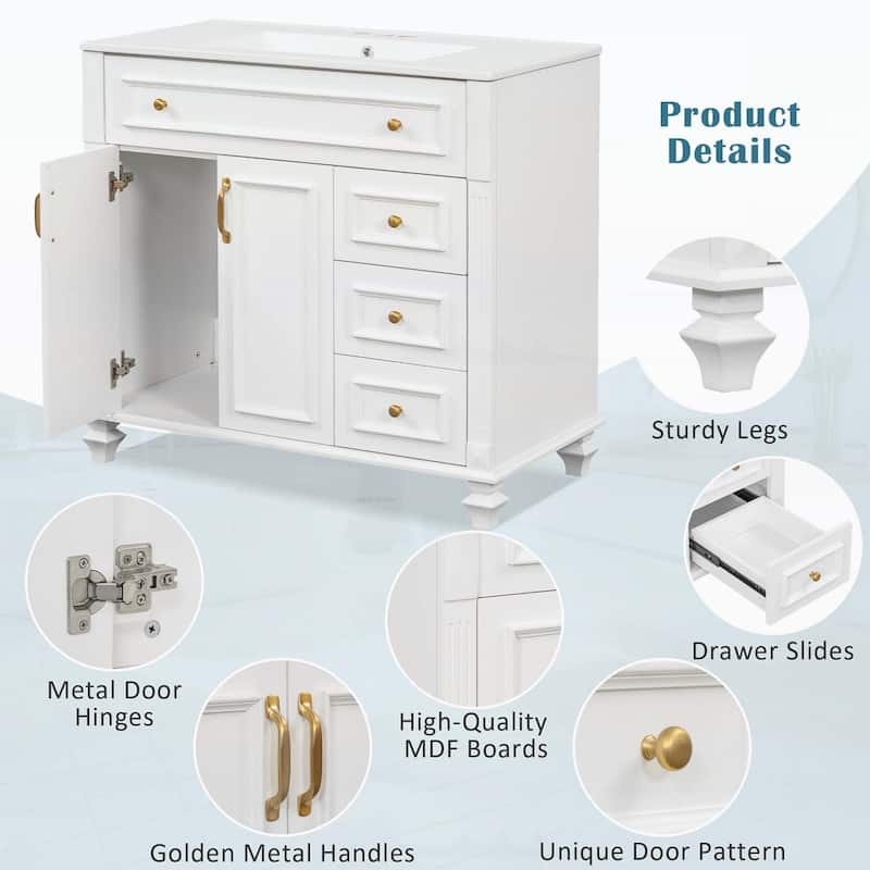 36" Bathroom Vanity with Sink