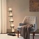 preview thumbnail 2 of 5, Escalier Floor Lamp - 61 Espresso Brushed Nickel On/Off Switch - Weathered Brass