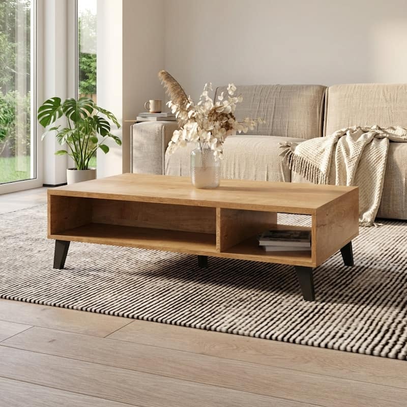 Meble Furniture Nord 43-Inch Modern Matte Coffee Table - Scandinavian European Design 13.7-Inch Height