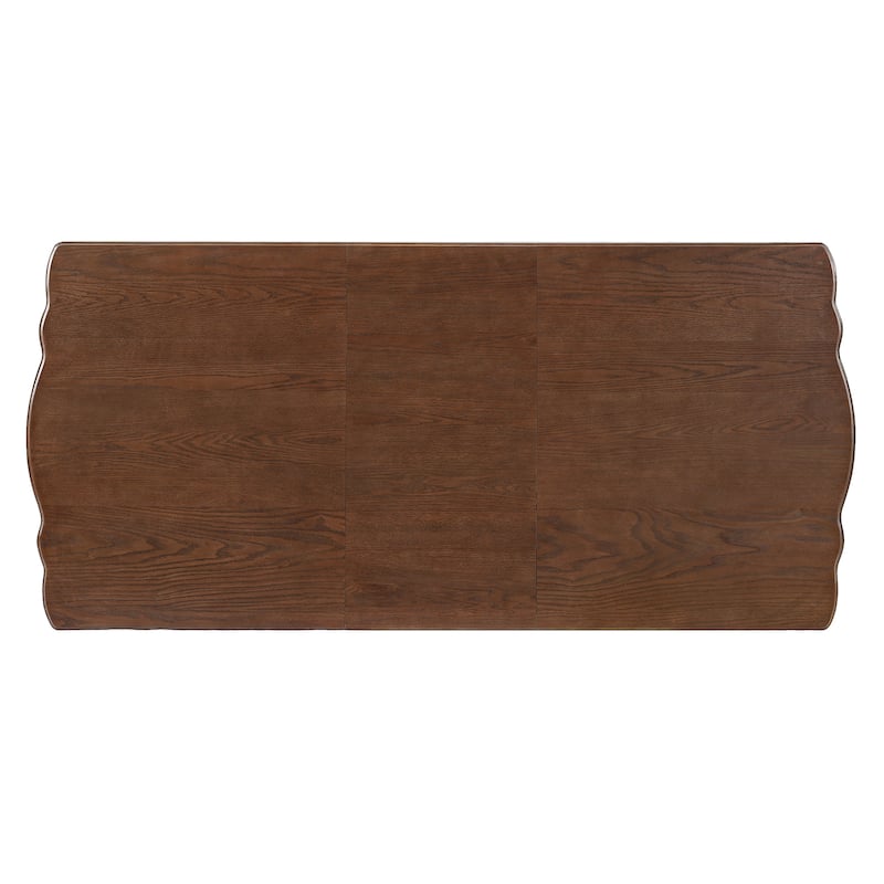 7-Piece Extendable Dining Table Set, Wood Table with Removable Leaf, Kitchen Dining Set with 6 Upholstered Chairs