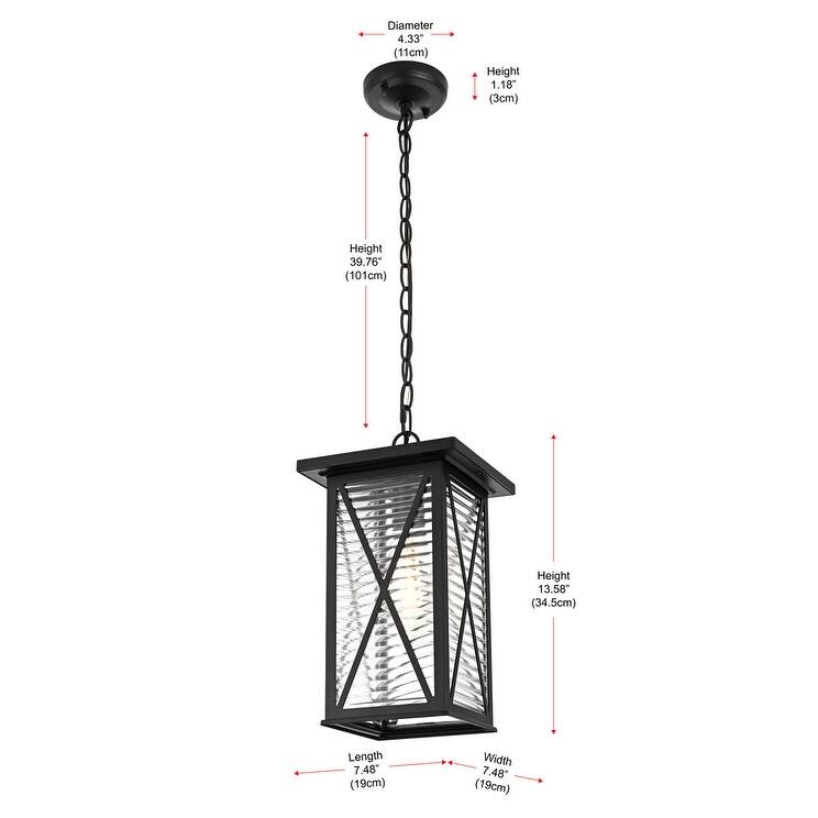Kensington 14 inch Outdoor Pendant in Black - 14"
