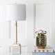 preview thumbnail 4 of 11, Jeffrey 30" Marble/Crystal LED Table Lamp, Brass (Set of 2) by JONATHAN Y