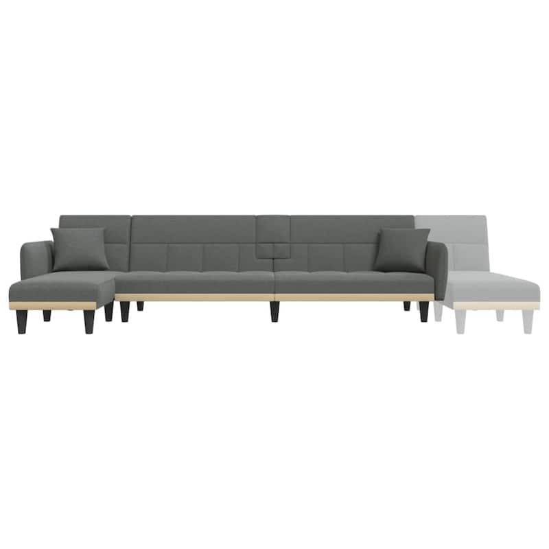 vidaXL L-shaped Sofa Bed Dark/Light Gray 108.3"x55.1"x27.6" Fabric - 108.3" x 55.1" x 27.6"