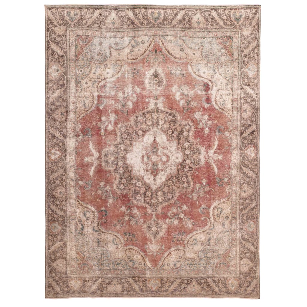 ECARPETGALLERY Hand-knotted Antalya Vintage Dark Red Wool Rug - 9'2 x 12'2
