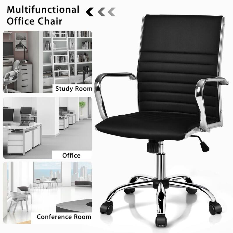 Gymax PU Leather Office Chair High Back Conference Task Chair