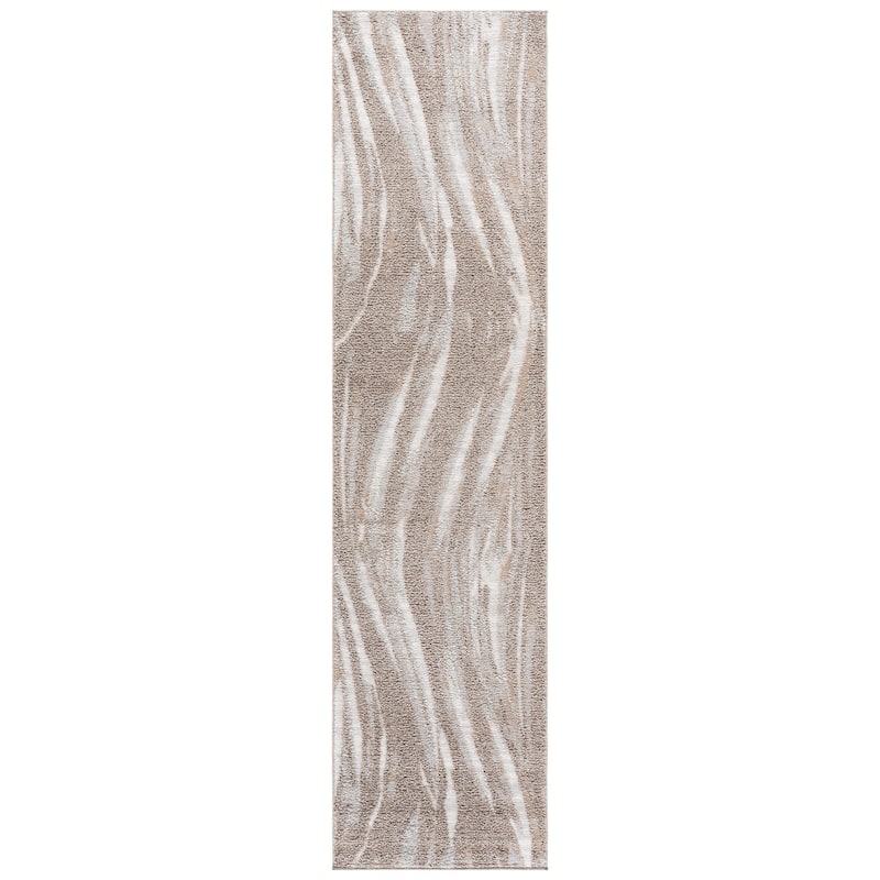 SAFAVIEH Wave Ilionora Modern Rug - 2'2" x 9' Runner - Beige/Ivory