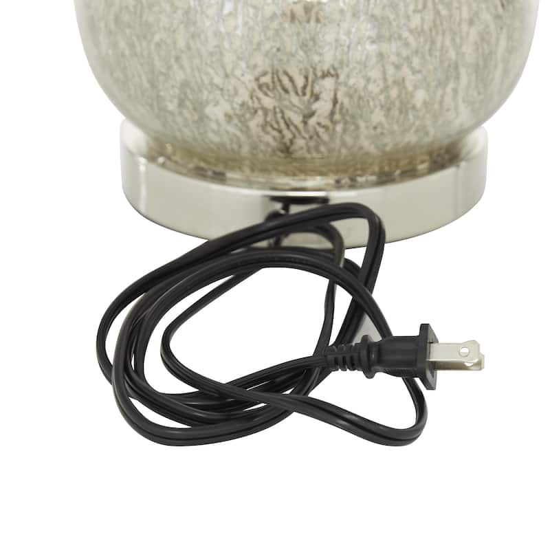 Glass Room Table Lamp with Faux Mercury Glass Finish - Silver - Roche River Decor