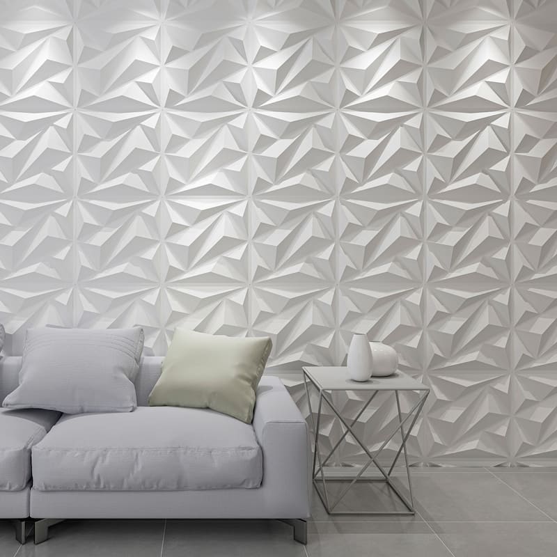 Art3d PVC 3D Wall Panel Diamond for Interior Wall Décor Pack of 12 Tiles