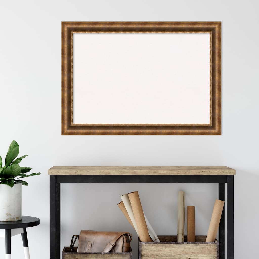 Manhattan Bronze Wood Framed White Corkboard Bulletin Board