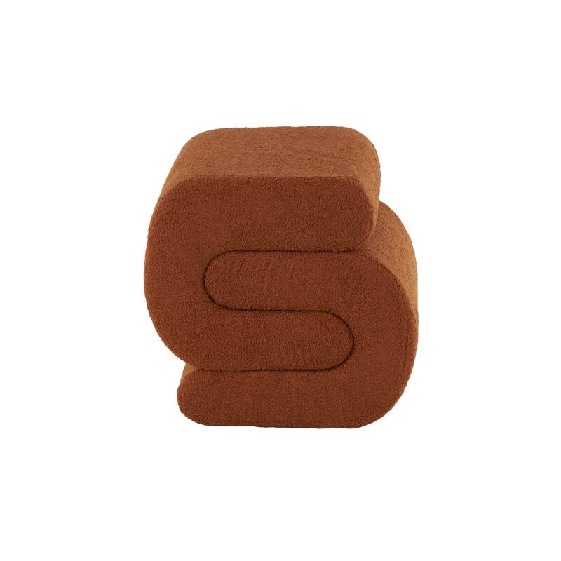 White, Gray or Copper Polyester S- Shaped Room Ottoman with Connected Arches