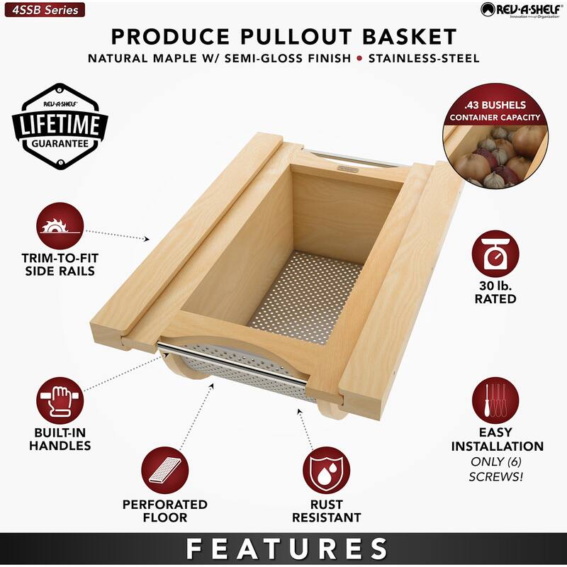 Rev-A-Shelf 4SSB-15 Modern 14-11/16" Wide Cabinet Door Organizer with