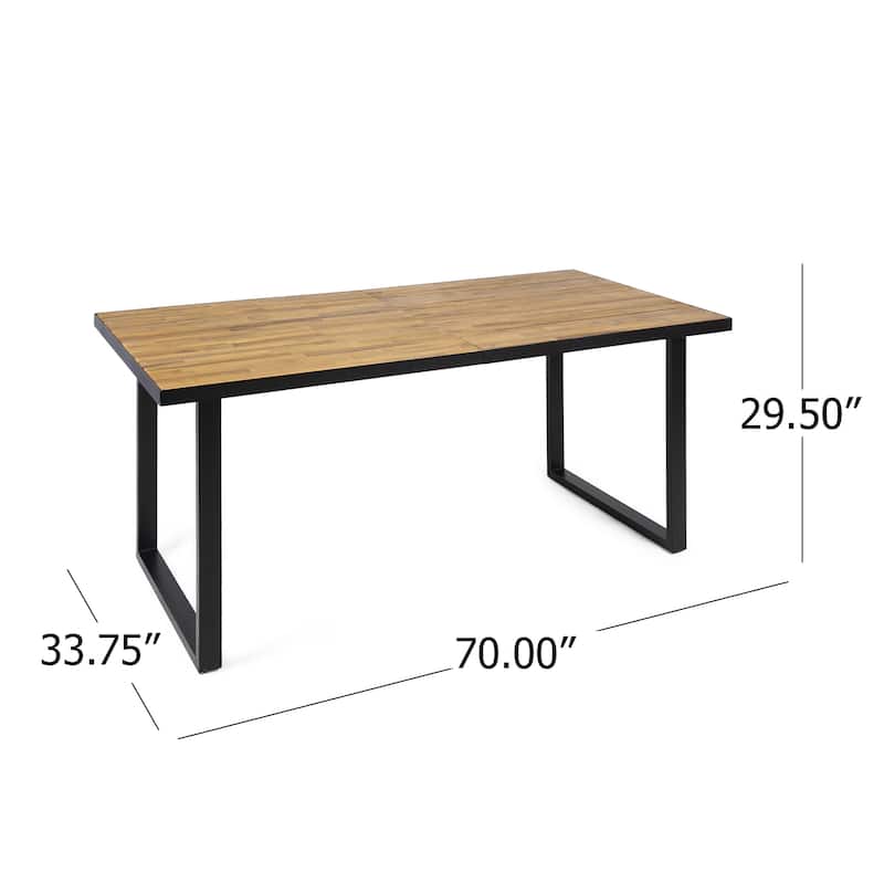 Requeta Outdoor Wood and Resin Outdoor 7 Piece Dining Set by Christopher Knight Home