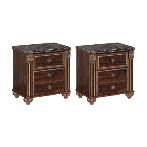 "Gabriela Two Drawer Night Stand Dark Reddish Brown 2 Pack Gabriela Two Drawer Night Stand Dark Reddish Brown"
