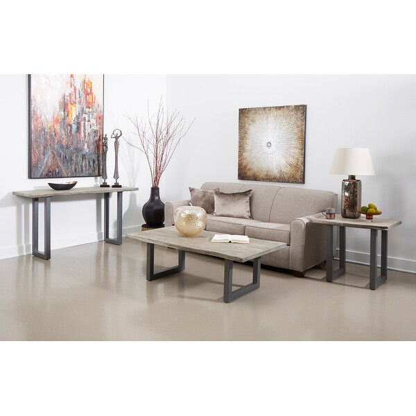 Somette Sandblast Grey Gunmetal Finish Yukon Console Table Bed