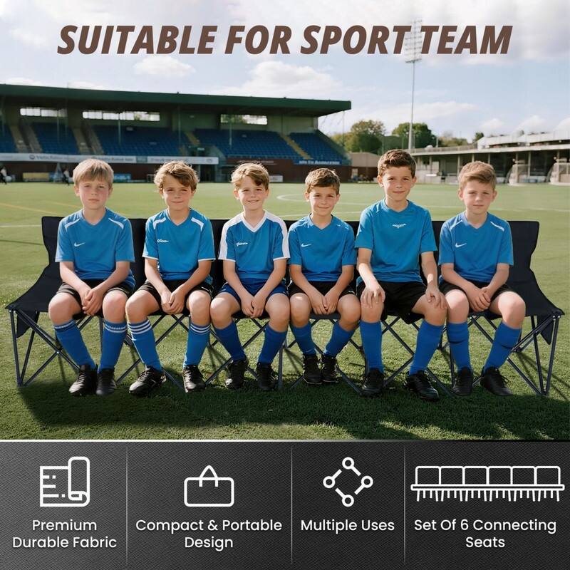 Portable Folding Soccer Benches for Team, 4/6/9 Seats with Carry Bag