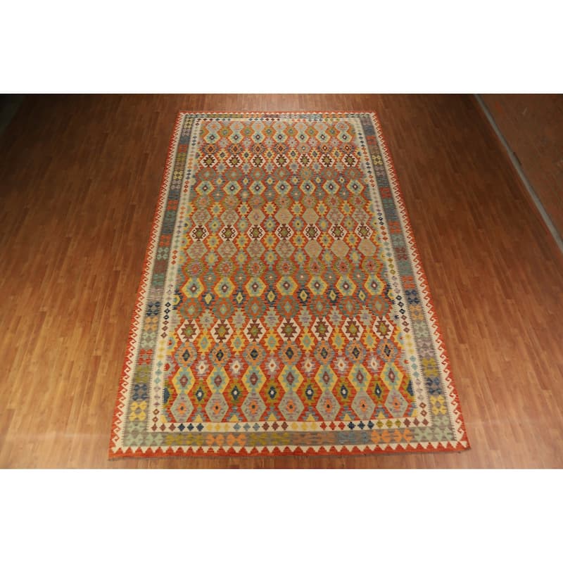 Kilim Oriental Large Rug Reversible Multi Flatweave Wool Carpet - 10'2"x 16'0"