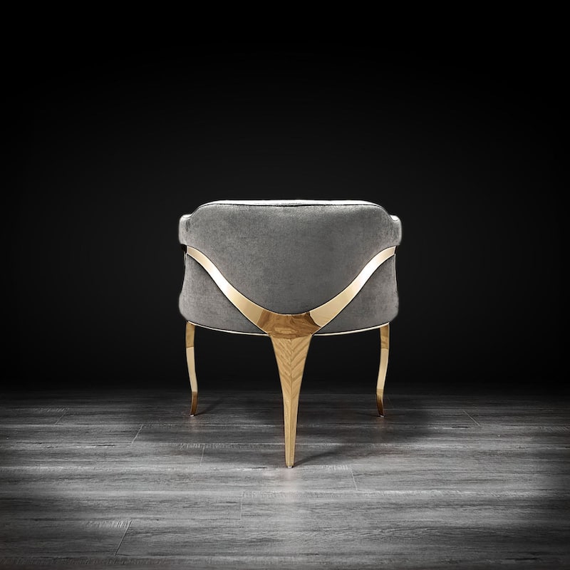 Caprice Titanium Gold Stainless Steel Dining Chair