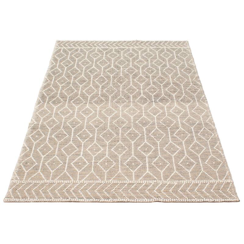 ECARPETGALLERY Braid weave Sienna Brown Wool Rug - 6'0 x 9'2