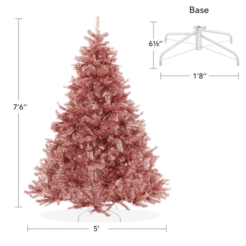 75ft Rose Gold Artificial Holiday Christmas Tree with Metal Stand - Rose Gold - 7.5 ft