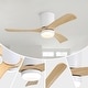 preview thumbnail 101 of 121, Sofucor 42“/48"/ 52"/60"Noiseless Walnut Wood Ceiling Fan with Remote Control, Integrated Light Optional