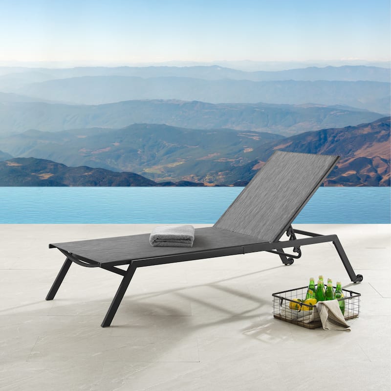 Corvus Torino Adjustable Sling Fabric Patio Chaise Lounge