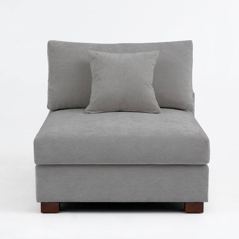 Modern Upholstered Chenille Modular Sectional Sofa with Pillow