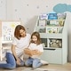 preview thumbnail 9 of 7, HOMCOM Kids Bookcase Multi-Shelf Rack Organizer with Storage Drawer for Books, Playroom, Pale Green
