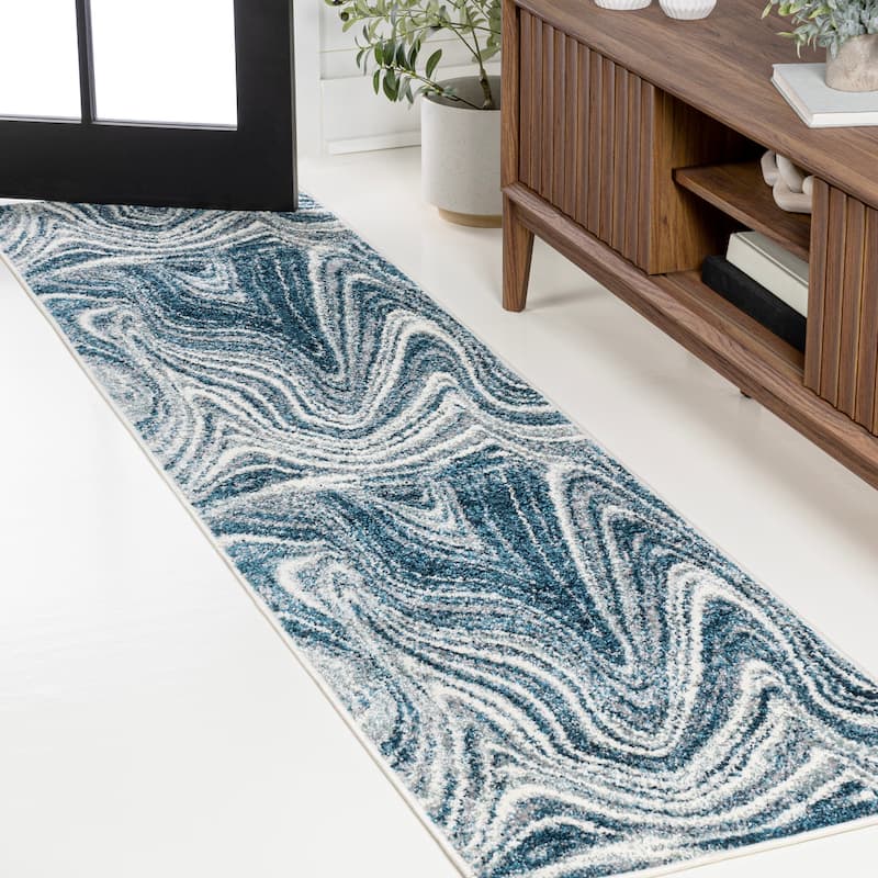 JONATHAN Y Zoe Contemporary Glam Abstract Marble Area Rug