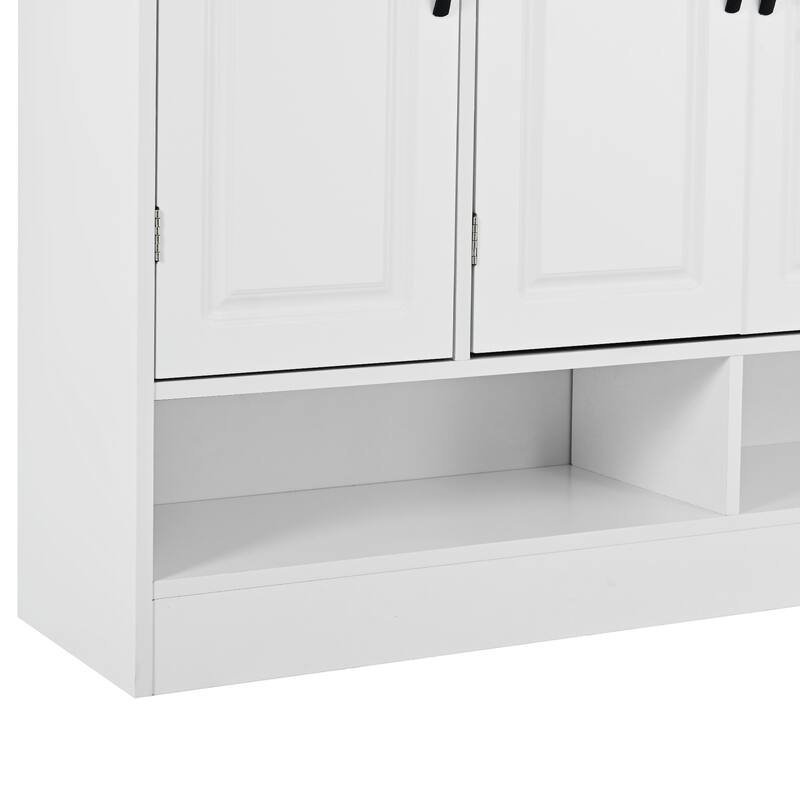 Minimalist Shoe Rack Storage Organizer with 3-4 Cabinets and Adjustable Shelves for Entryway, Hallway and Porch Storage