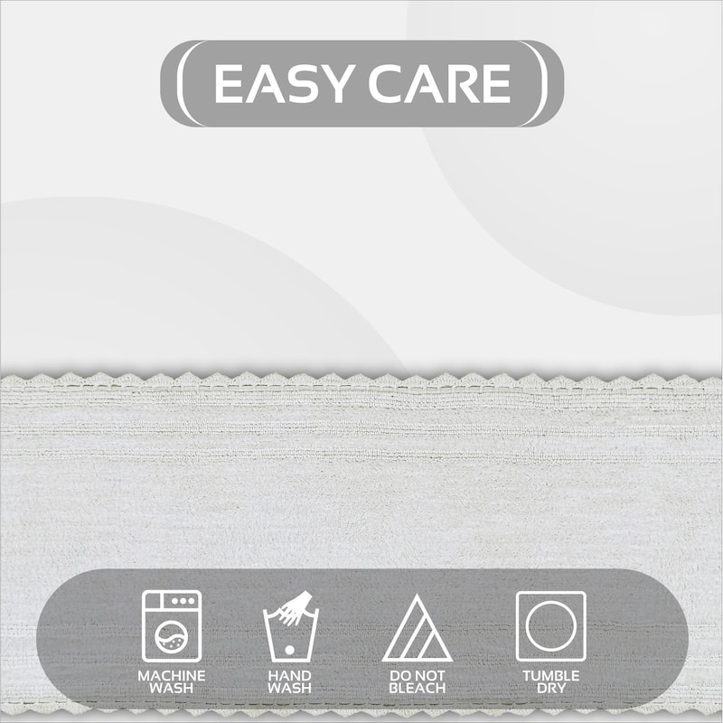 Better Trends Bath Rugs Set 100% Cotton Soft & Water Absorbent Tufted Bathroom Rug for Shower, Sink Bath Mats Lilly Crochet
