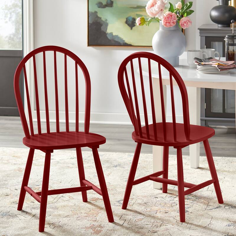 Simple Living Franklin Solid Wood Spindle Dining Chair (Set of 2) - Set of 2 - Red