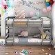 preview thumbnail 10 of 16, Modern Twin over Twin Bunk Bed With Ladder And Solid Construction For Bedroom Grey