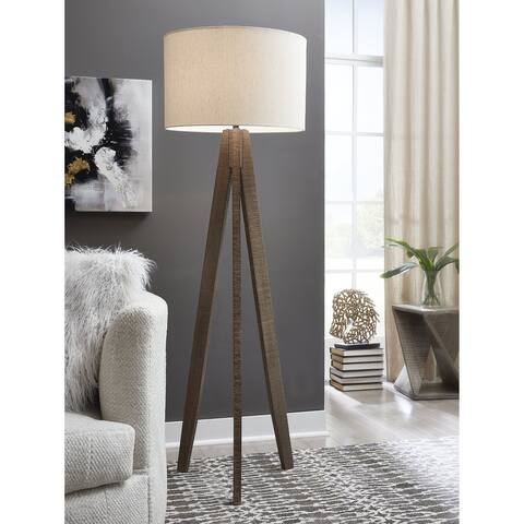 Signature Design by Ashley Dallson Gray/Brown Wood Floor Lamp - 22"W x 22"D x 71"H
