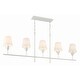 preview thumbnail 4 of 8, Broche 5 Light Matte White Chandelier - 53.5"W x 21"H x 6"D
