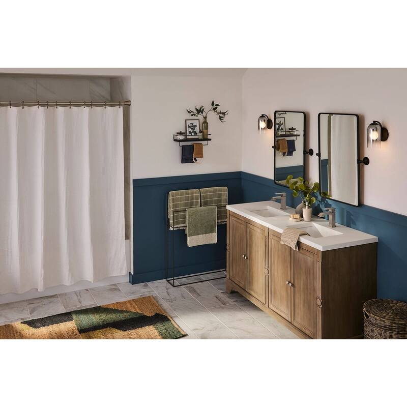 Ruvati Decora Single Handle Square Stacked Short Bathroom Faucet in Brushed Nickel - RVF5132BN - 7'6" x 9'6"