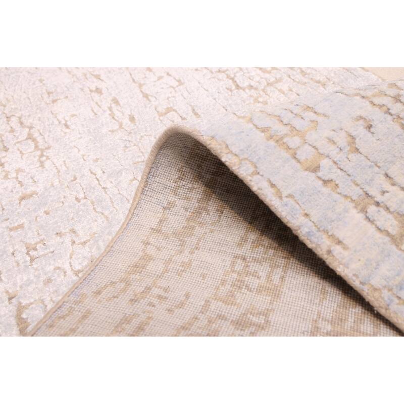 ECARPETGALLERY Hand-knotted Legacy Light Blue Silk, Wool Rug - 2'5 x 11'11