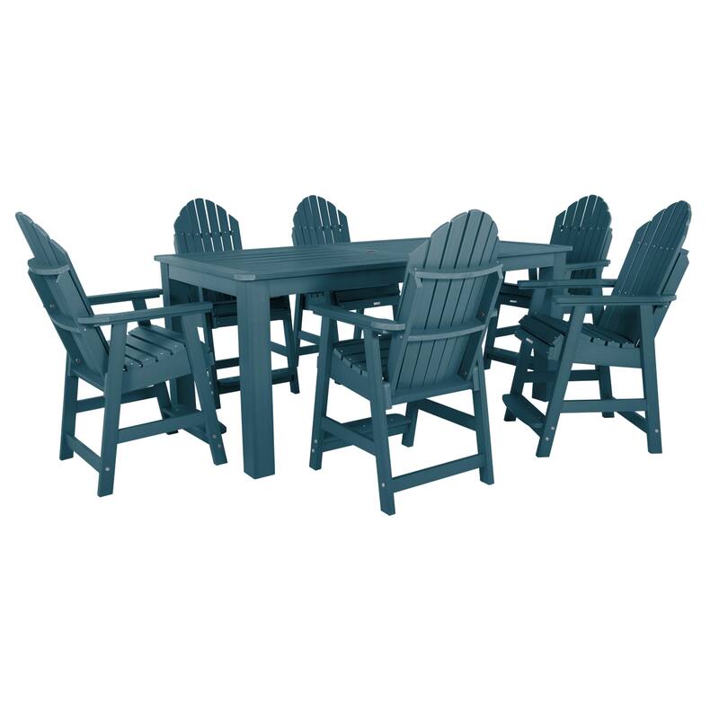Hamilton Adirondack 7-Piece Outdoor Counter Height Dining Set - Nantucket Blue