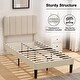preview thumbnail 21 of 25, Twin Upholstered Platform Bed Frame with Headboard and 12 Wooden Slats, Adjustable Height,