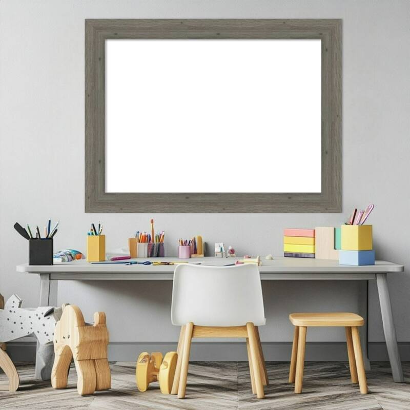 Amanti Art Fencepost Brown Narrow Framed Dry Erase Magnetic Board