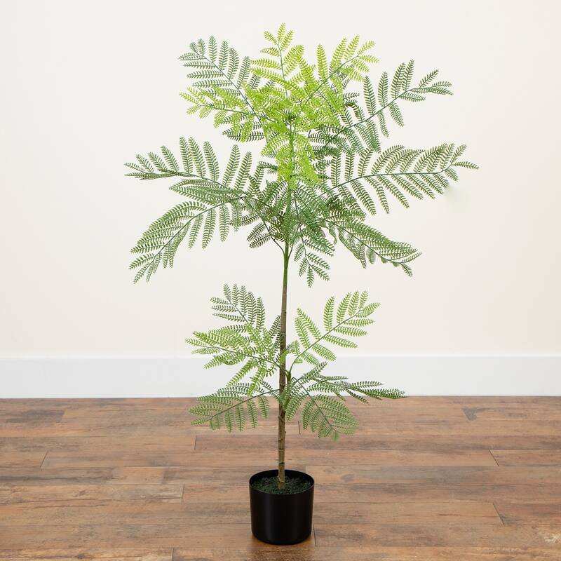 Potted Jacaranda Artificial Tree with Planter - 3.5' - Green