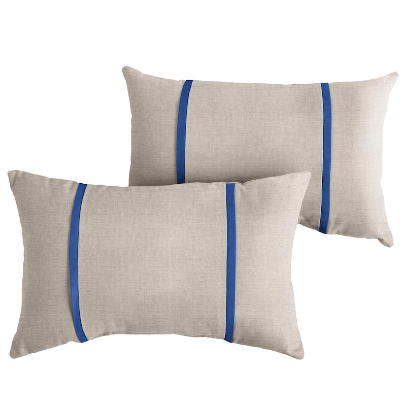 Sorra Home Sunbrella Outdoor Double Petite Flange Pillow Set of 2