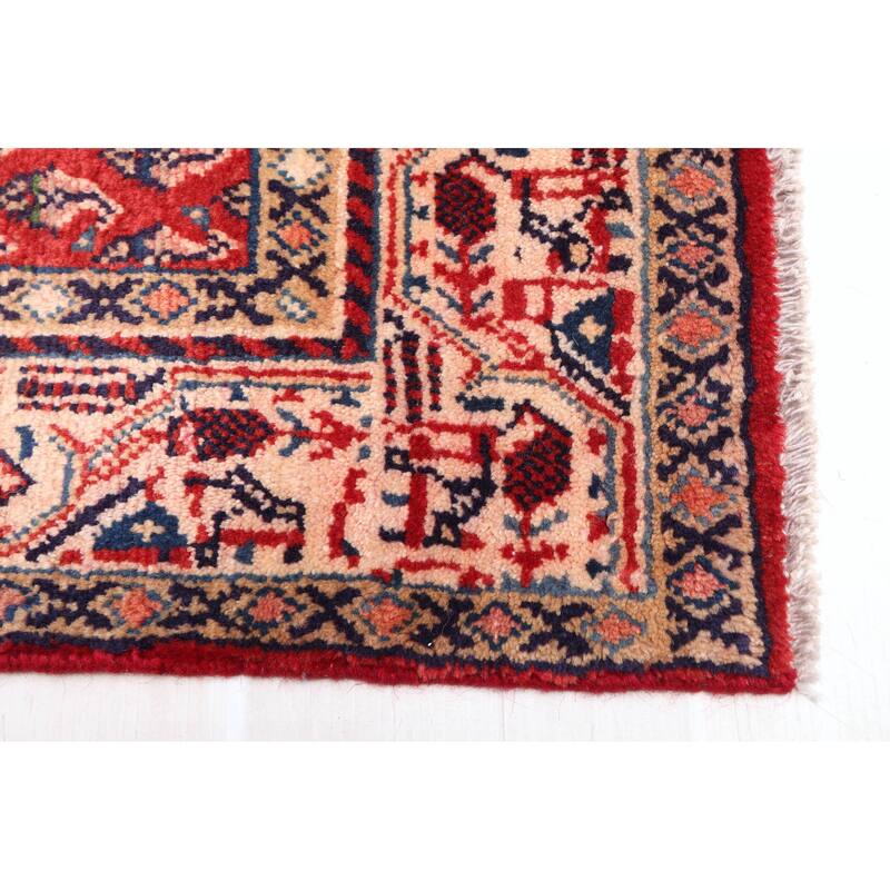 ECARPETGALLERY Hand-knotted Andelz Red Wool Rug - 4'4 x 10'8
