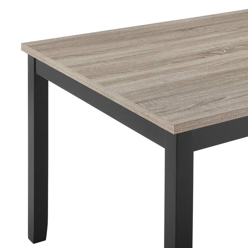 Phy 5pc Dining Table and Chairs Set, Nailheads, Tufted Beige, Brown, Black