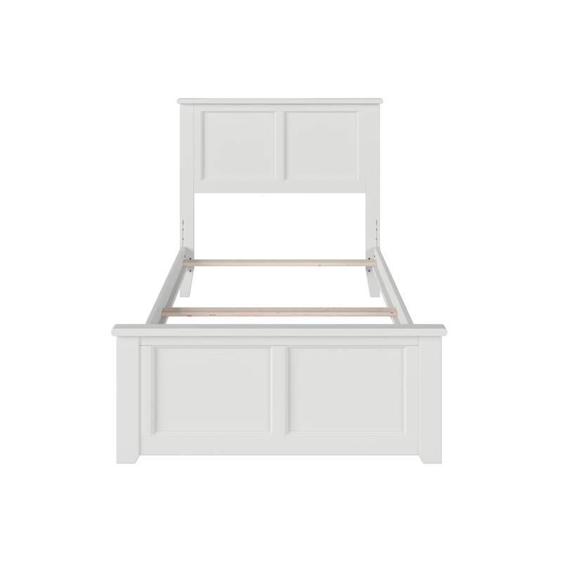 Madison Twin Foundation Bed with Matching Footboard in White
