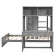preview thumbnail 18 of 31, Twin Size Loft Bunk Bed with Twin Stand-alone Bed, Shelves, Desk and Wardrobe
