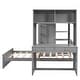preview thumbnail 7 of 9, Twin over Twin Size Loft Bed with a Twin Size Stand-alone Bed, Bunk Bed with Shelves, Desk and Wardrobe, Grey