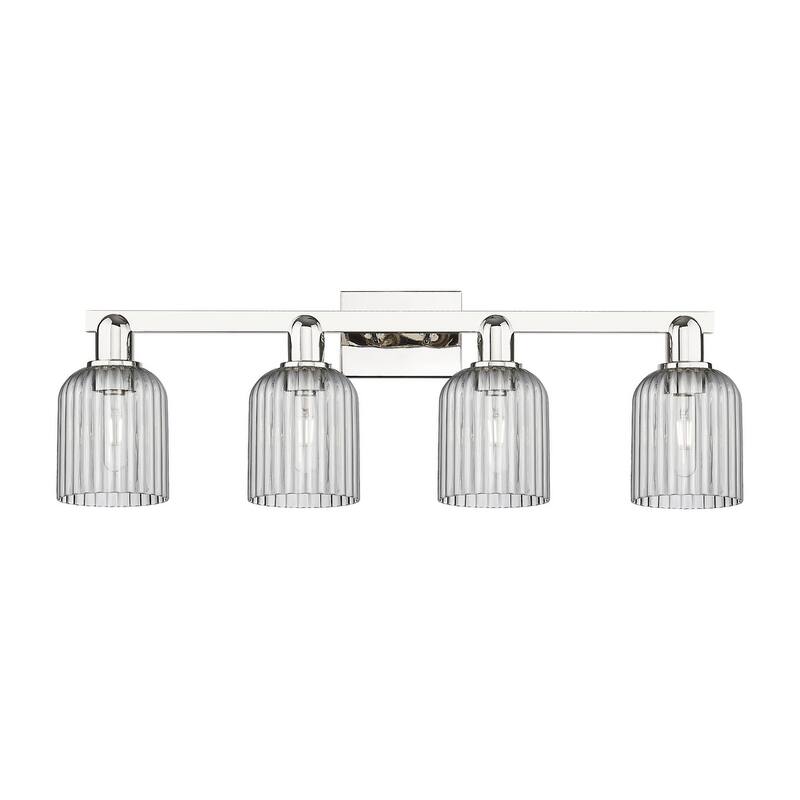 Innovations Lighting 716-4W-11-32 Bridal Veil Vanity Bridal Veil 4 - Polished Nickel / Light Smoke