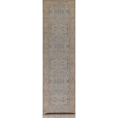 Oushak Oriental Runner Rug Hand-knotted Wool Carpet - 2'8"x 16'0"