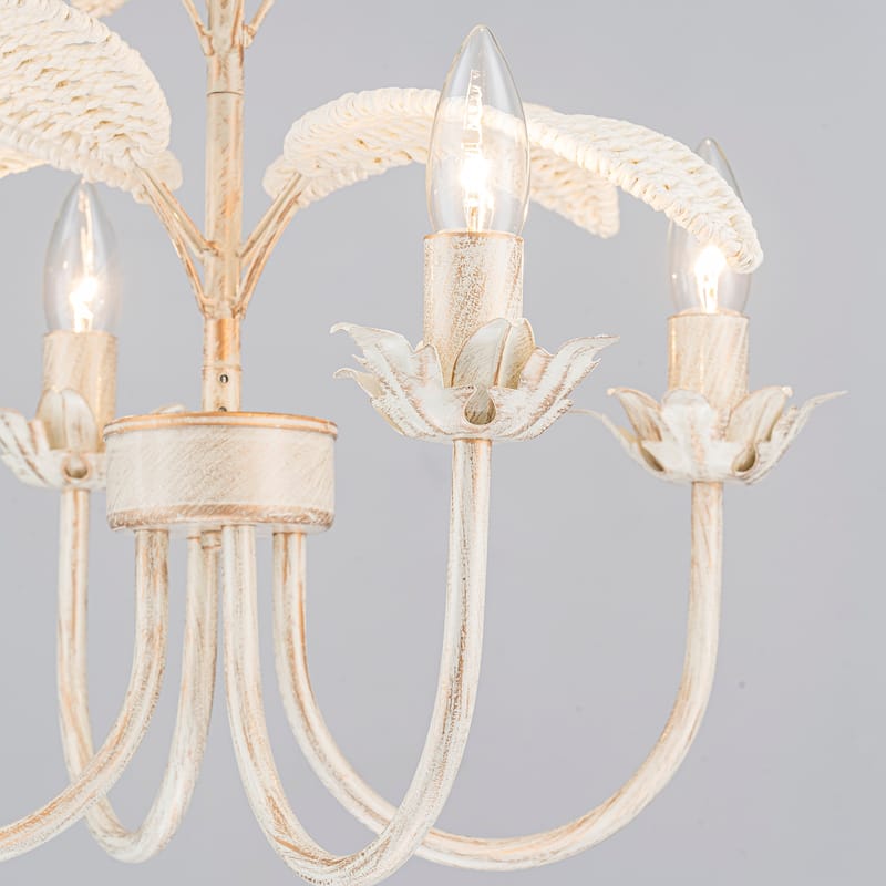 Lana 4-Light Brushed White Modern Coastal Mini Chandelier - 19 In. Wide