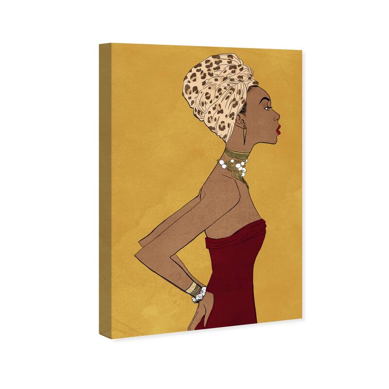 Wynwood Studio Canvas Fashion and Glam Prowess Queen Yellow and Mustard Modern & Contemporary Wall Art Canvas Print